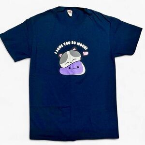 Fruit of the Loom Navy Blue “I Love You So Mochi” Tee